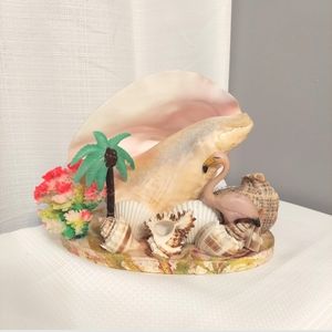 Conch TV  Accent Light Sea Shells Coral Palm Flamingo Rewired Battery 1960